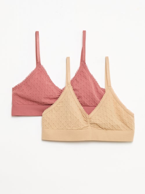 Set 2 brassière in maglia trapuntata - Kiabi