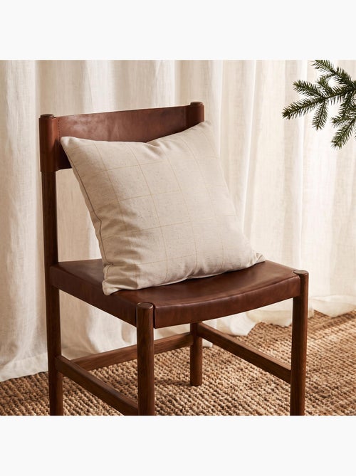 Set 2 copricuscini natale a quadri, filo dorato, cotone - gamusi. - Kiabi