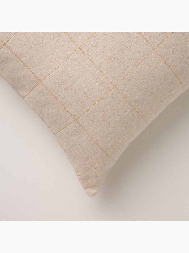 Set 2 copricuscini natale a quadri, filo dorato, cotone - gamusi. Beige - Kiabi