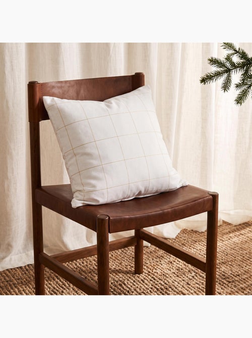 Set 2 copricuscini natale a quadri, filo dorato, cotone - gamusi. - Kiabi
