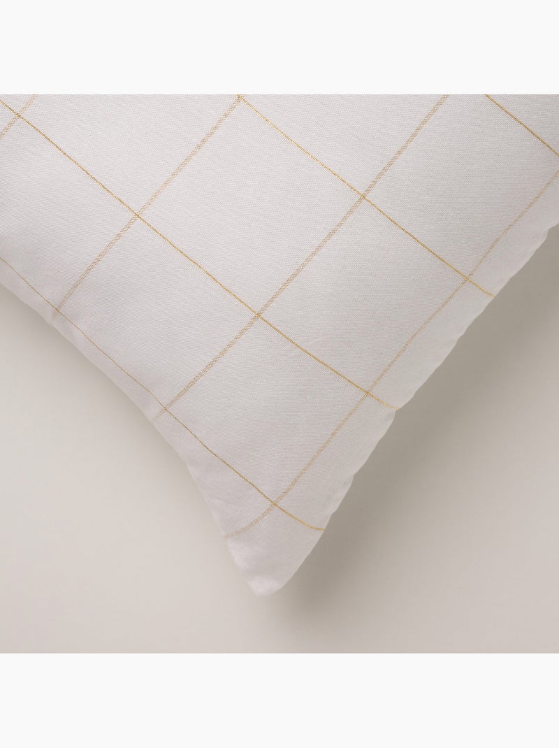 Set 2 copricuscini natale a quadri, filo dorato, cotone - gamusi. Bianco - Kiabi
