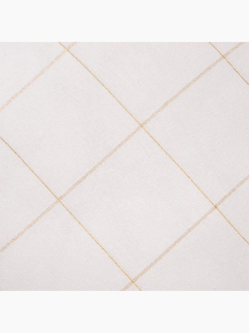 Set 2 copricuscini natale a quadri, filo dorato, cotone - gamusi. Bianco - Kiabi
