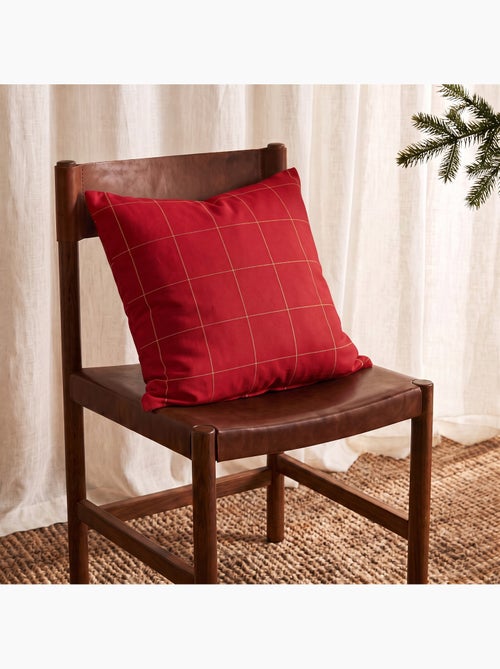 Set 2 copricuscini natale a quadri, filo dorato, cotone - gamusi. - Kiabi