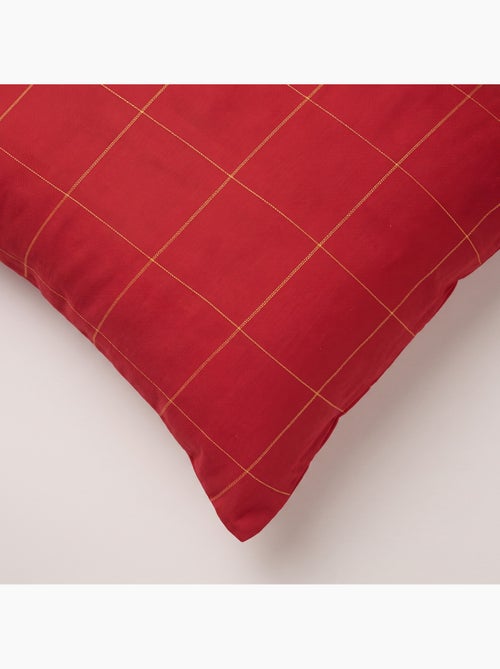 Set 2 copricuscini natale a quadri, filo dorato, cotone - gamusi. - Kiabi