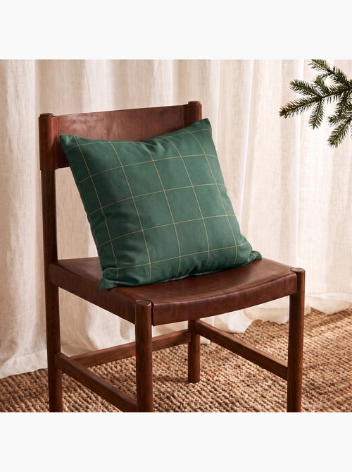 Set 2 copricuscini natale a quadri, filo dorato, cotone - gamusi. - Kiabi