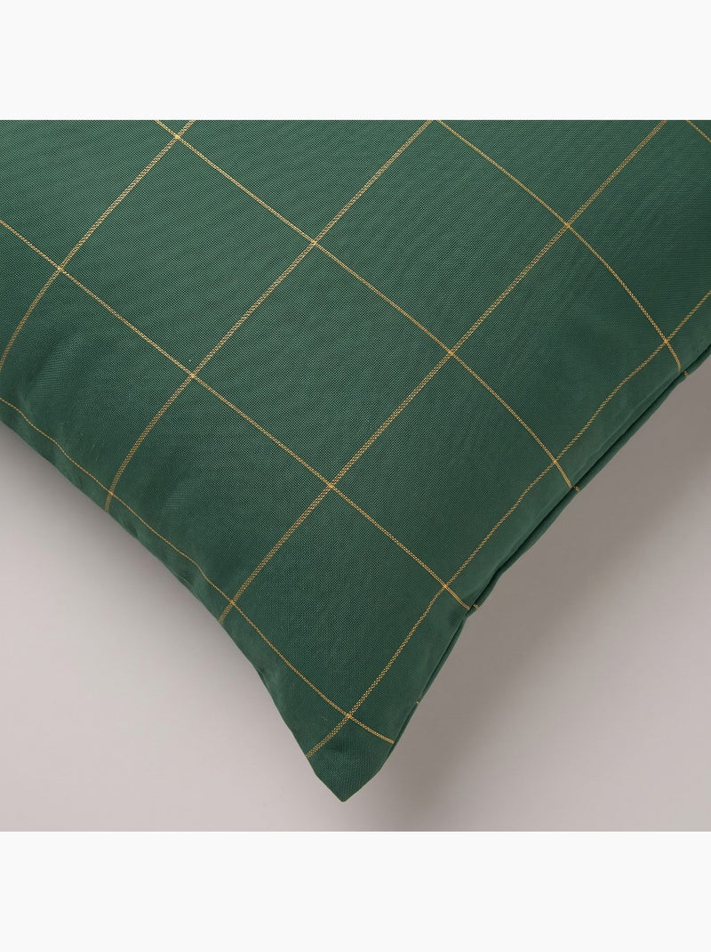 Set 2 copricuscini natale a quadri, filo dorato, cotone - gamusi. Verde - Kiabi