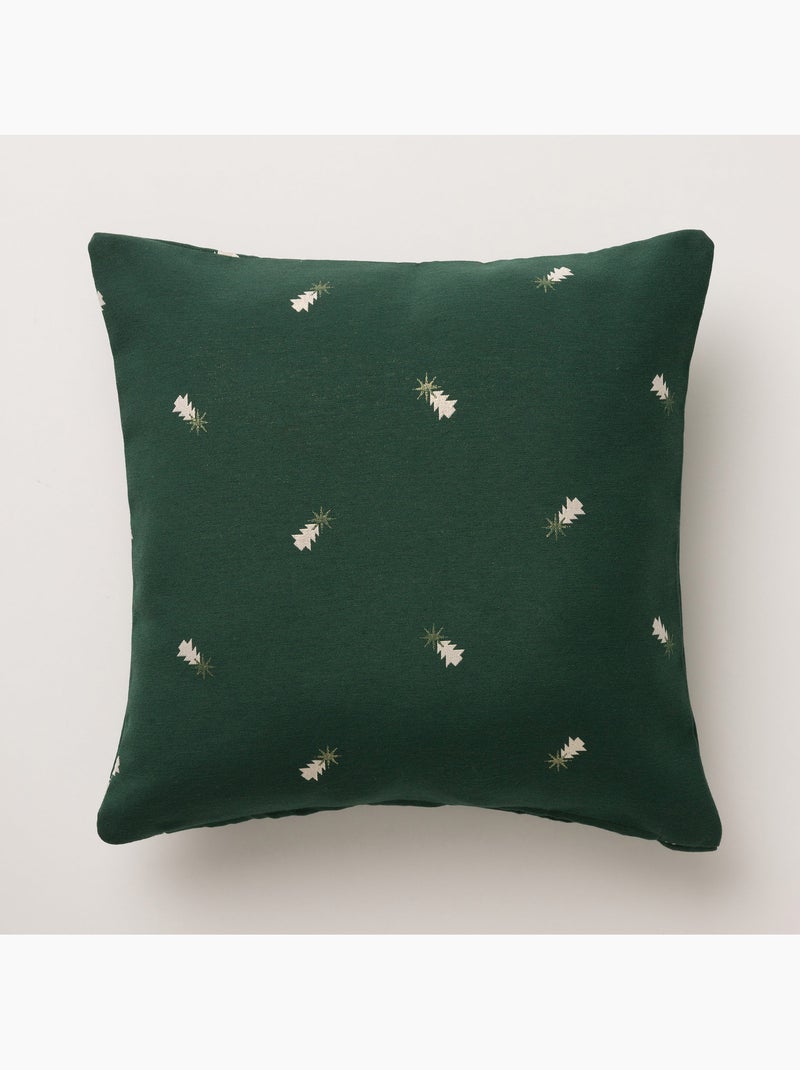 Set 2 copricuscini natale abeti, filo dorato, cotone - gamusi. Verde - Kiabi