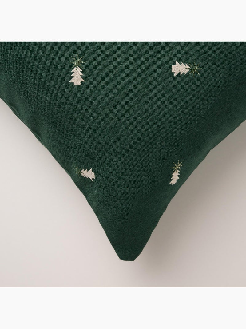 Set 2 copricuscini natale abeti, filo dorato, cotone - gamusi. Verde - Kiabi