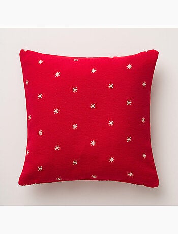 Set 2 copricuscini natale stelle, filo dorato, cotone - gamusi.