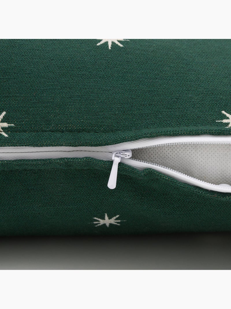 Set 2 copricuscini natale stelle, filo dorato, cotone - gamusi. Verde - Kiabi