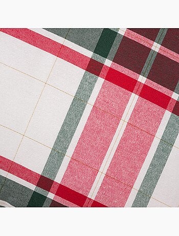 Set 2 copricuscini natale tartan, filo dorato, cotone - gamusi.