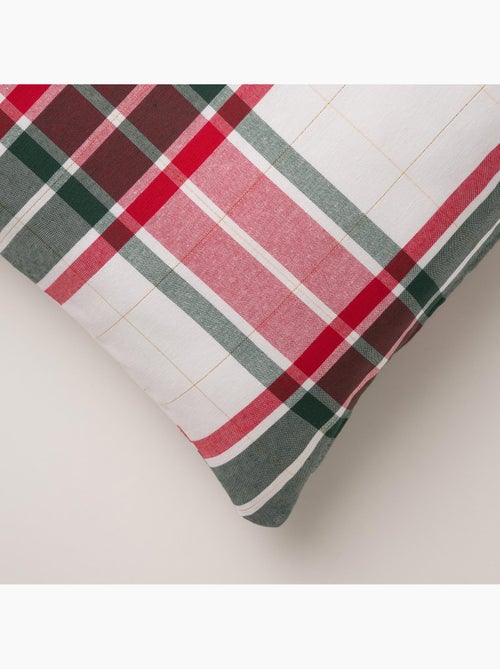 Set 2 copricuscini natale tartan, filo dorato, cotone - gamusi. - Kiabi Set 2 copricuscini natale tartan, filo dorato, cotone - gamusi. - Kiabi