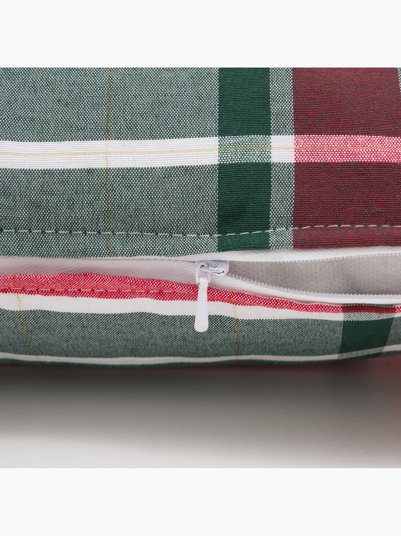Set 2 copricuscini natale tartan, filo dorato, cotone - gamusi. Multicolore - Kiabi