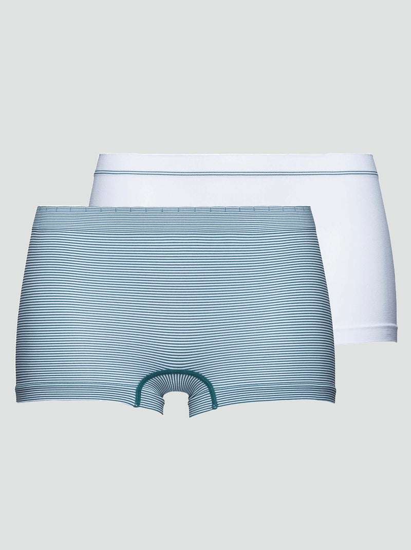 Set 2 culotte senza cuciture 'Billet Doux' bianco/blu - Kiabi