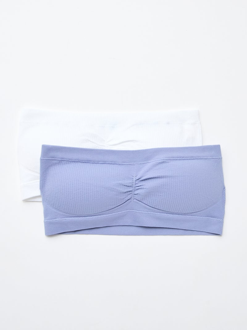 Set 2 fasce a costine senza cuciture Blu - Kiabi