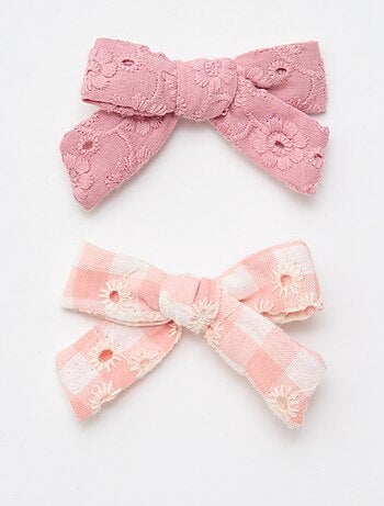 Set 2 fermagli a coccodrillo con fiocco