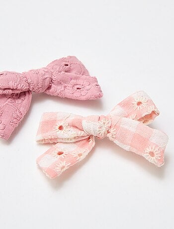 Set 2 fermagli a coccodrillo con fiocco