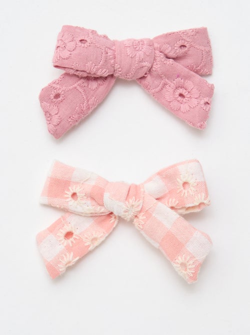 Set 2 fermagli a coccodrillo con fiocco - Kiabi