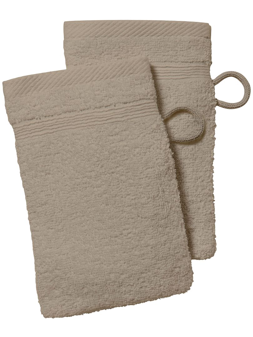 Set 2 guanti da toilette beige - Kiabi