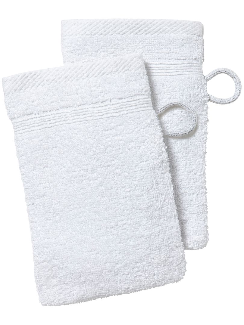 Set 2 guanti da toilette bianco - Kiabi