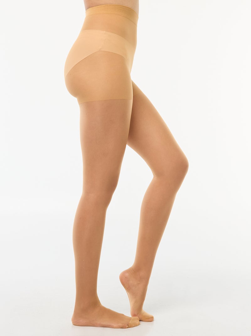 Set 2 paia collant velati 8 D BEIGE - Kiabi