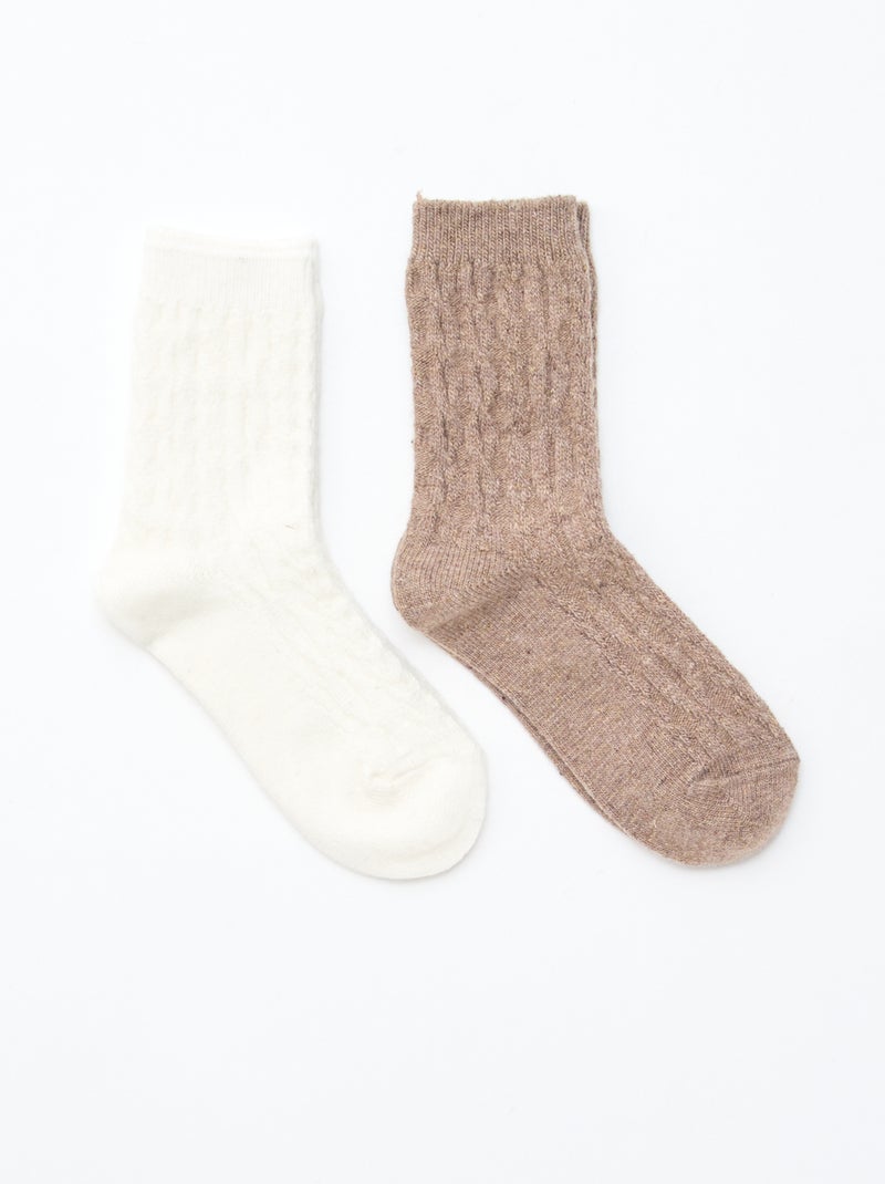 Set 2 paia di calze calde Beige - Kiabi
