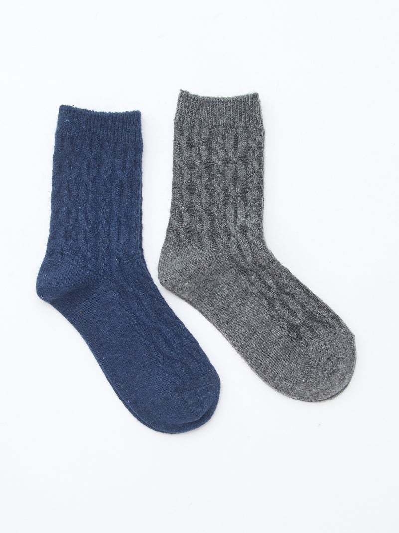 Set 2 paia di calze calde Blu - Kiabi