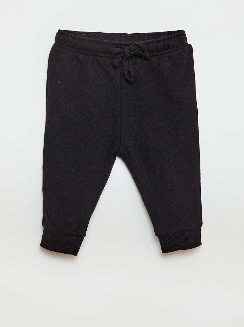 Set 2 pantaloni jogging in french terry Nero - Kiabi