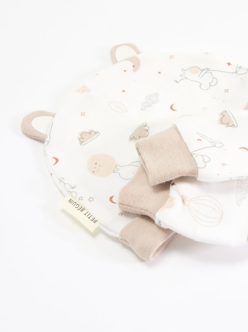 Set 2 pezzi - berretto e paio di muffole 'Petit Béguin' Beige - Kiabi