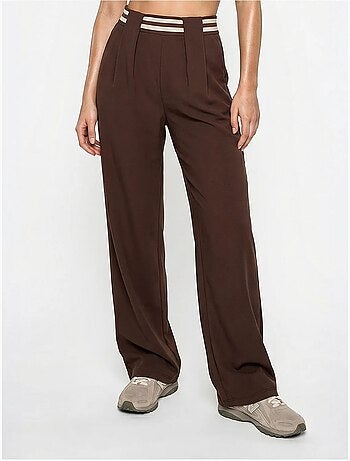 Set 2 pezzi con t-shirt girocollo e pantaloni a gamba ampia lucci
