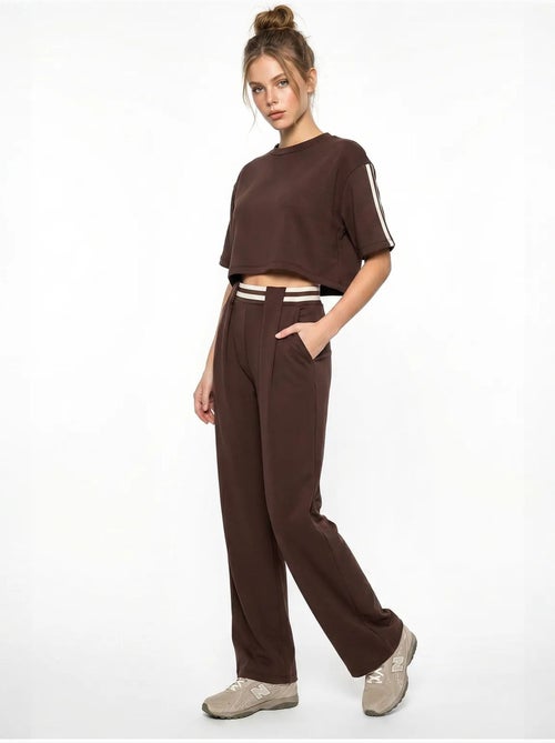 Set 2 pezzi con t-shirt girocollo e pantaloni a gamba ampia lucci - Kiabi Set 2 pezzi con t-shirt girocollo e pantaloni a gamba ampia lucci - Kiabi