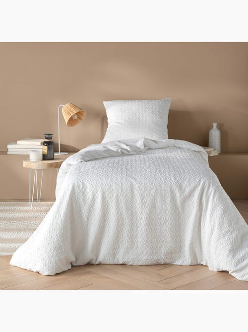 Set 2 pezzi di biancheria da letto reversibile in cotone goffrato + federa per cuscino - Kiabi