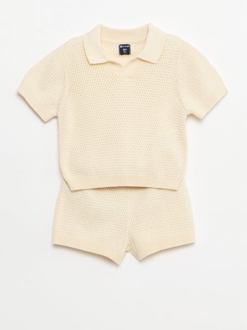 Set 2 pezzi in maglia - T-shirt polo + short - Kiabi