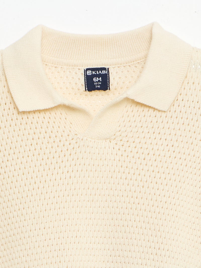 Set 2 pezzi in maglia - T-shirt polo + short Beige - Kiabi