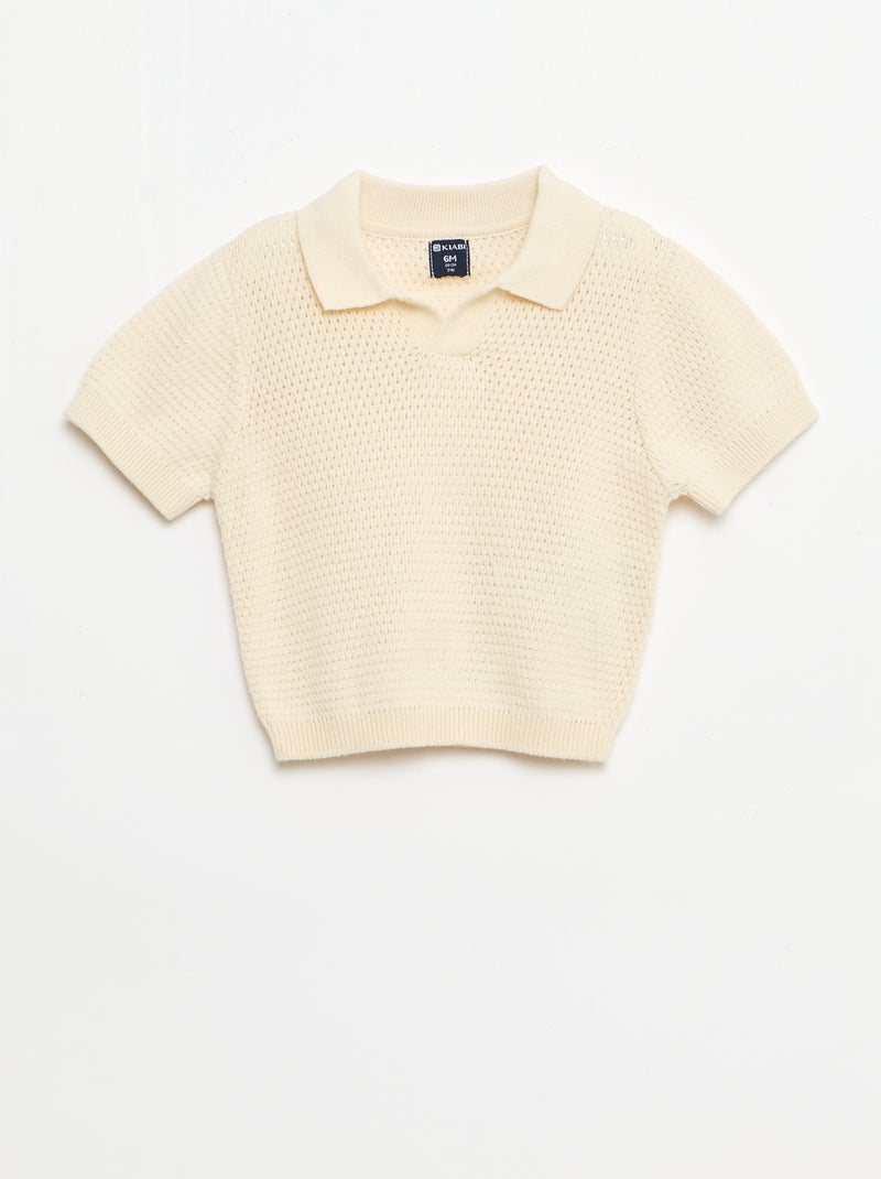 Set 2 pezzi in maglia - T-shirt polo + short Beige - Kiabi