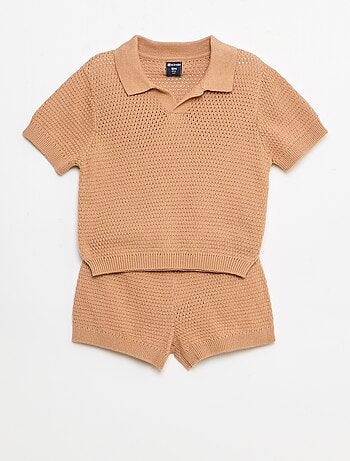 Set 2 pezzi in maglia - T-shirt polo + short