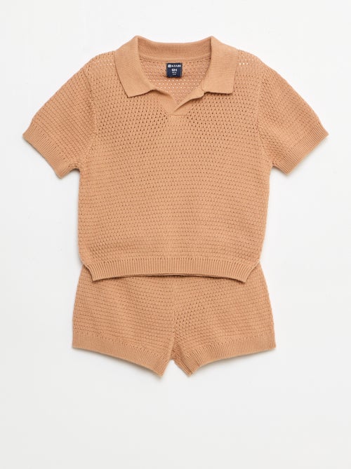 Set 2 pezzi in maglia - T-shirt polo + short - Kiabi