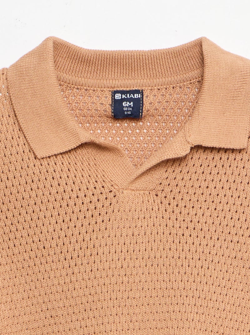 Set 2 pezzi in maglia - T-shirt polo + short Marrone - Kiabi