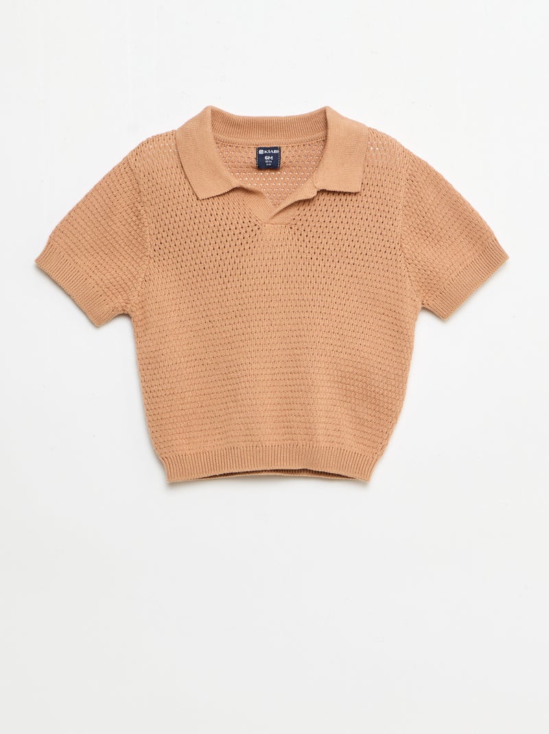 Set 2 pezzi in maglia - T-shirt polo + short Marrone - Kiabi