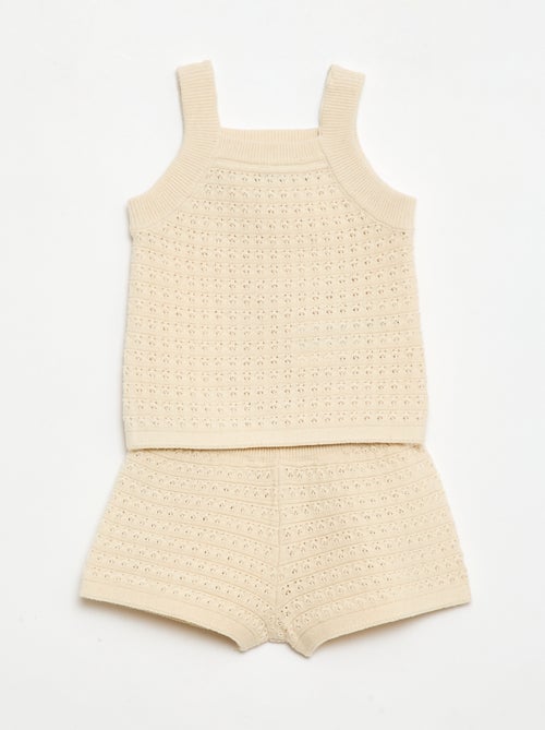 Set 2 pezzi short + T-shirt in crochet - Kiabi