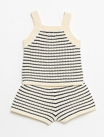 Set 2 pezzi short + T-shirt in crochet
