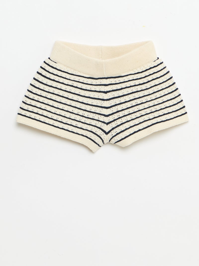 Set 2 pezzi short + T-shirt in crochet Blu - Kiabi