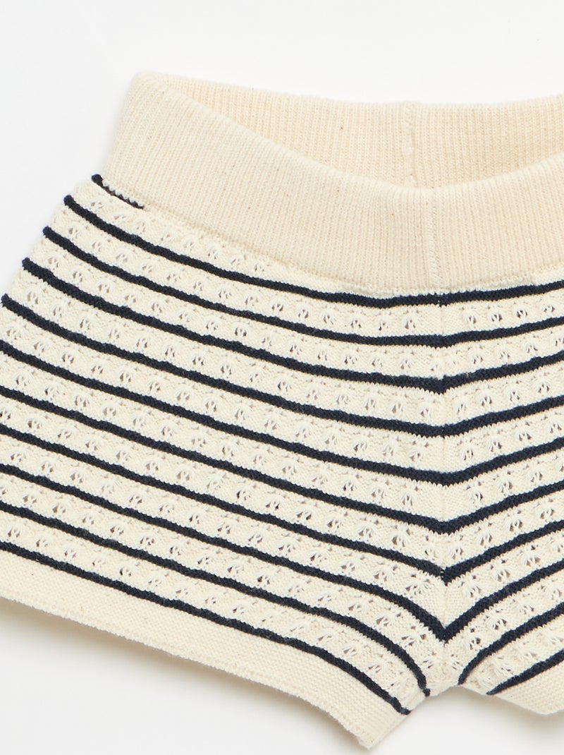 Set 2 pezzi short + T-shirt in crochet Blu - Kiabi