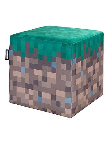Set 2 pouf in velluto – blocco d"erba e cubo TNT "Roba" – Minecraft