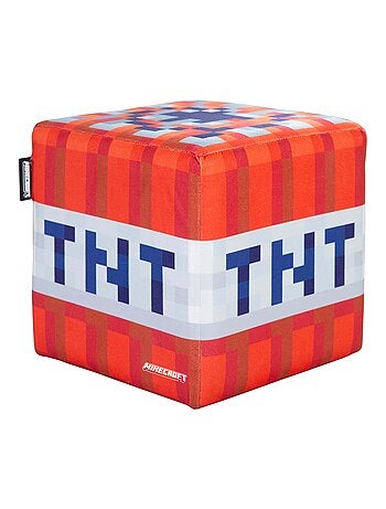 Set 2 pouf in velluto – blocco d"erba e cubo TNT "Roba" – Minecraft