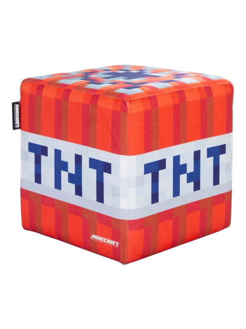 Set 2 pouf in velluto – blocco d"erba e cubo TNT "Roba" – Minecraft - Kiabi