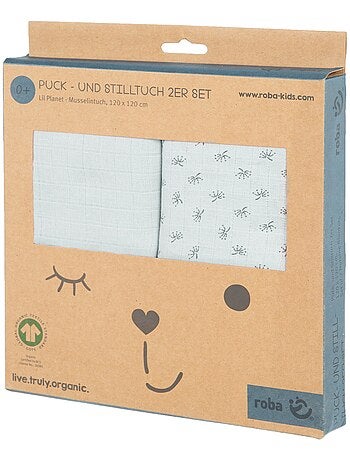 Set 2 salviette da allattamento in cotone bio – ROBA "Lil Planet