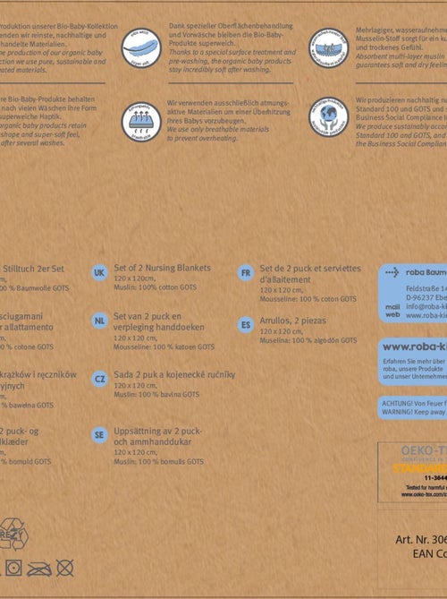 Set 2 salviette da allattamento in cotone bio – ROBA "Lil Planet" - Kiabi