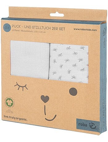 Set 2 salviette da allattamento in cotone bio – ROBA "Lil Planet