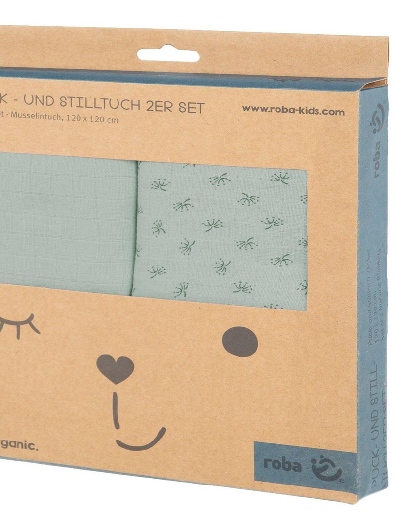 Set 2 salviette da allattamento in cotone bio – ROBA "Lil Planet" Verde - Kiabi